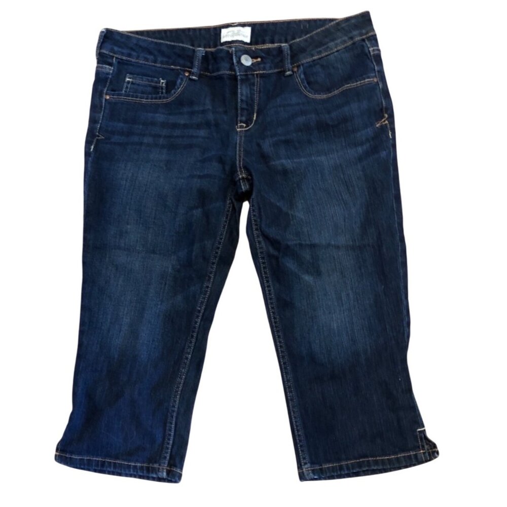 Aeropostale Capri Jeans Womens Size 11/12 Dark Wash Cotton Blend Mid Rise